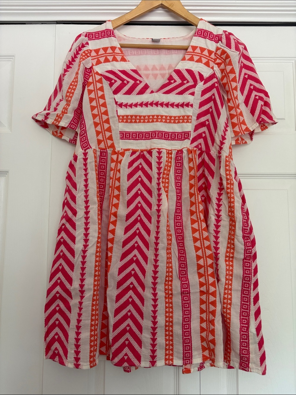 Old Navy Pink and Orange Patterned Mini Dress